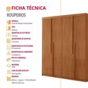 Ver imagem 6 de Guarda Roupa Solteiro Quioto Mdf com 4 Portas 2 Gavetas Moderna Mobília