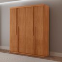 Ver imagem 1 de Guarda Roupa Solteiro Quioto Mdf com 4 Portas 2 Gavetas Moderna Mobília