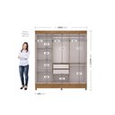 Ver imagem 3 de Guarda Roupa Casal 6 Portas 2 Gavetas Santarém Espresso Móveis