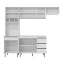 Ver imagem 3 de Jogo de Cozinha Modulada 5 Peças Andréia 240 cm Branco - AJL Móveis - Branco