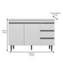 Ver imagem 5 de Jogo de Cozinha Modulada 5 Peças Andréia 240 cm Branco - AJL Móveis - Branco