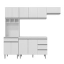 Ver imagem 1 de Jogo de Cozinha Modulada 5 Peças Andréia 240 cm Branco - AJL Móveis - Branco