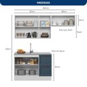 Ver imagem 3 de Cozinha Modulada 3 Peças 6 Portas 2 Gavetas com Balcão sem Tampo para Pia Unna