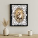 Ver imagem 2 de Quadro Santo Antônio Vintage - Renda 24x18cm - com Vidro:moldura Branca