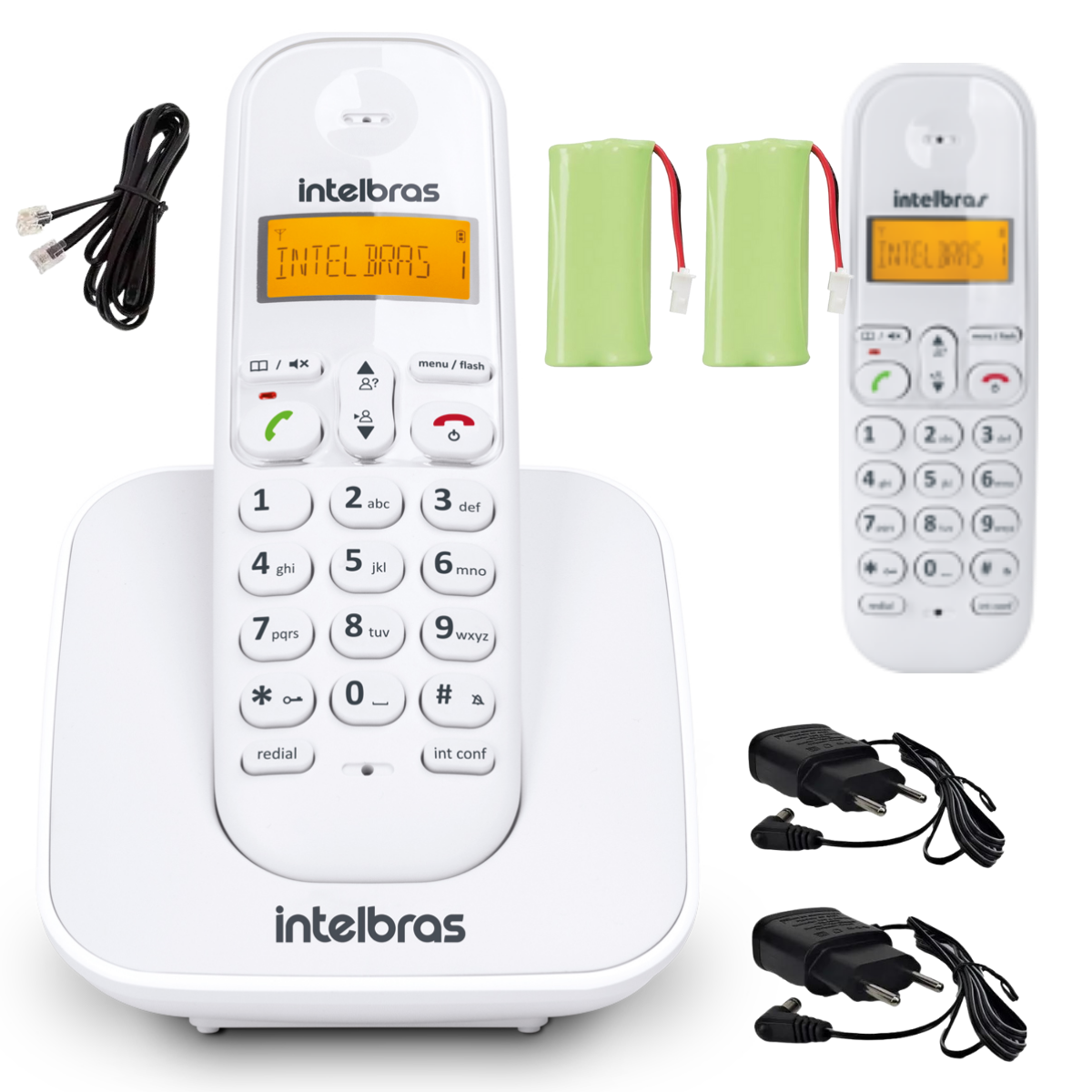 Kit Telefone sem fio Ts 3110 Branco com ramal Intelbras - 1