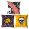 Kit 3 Capas De Almofadas Quarto Caveira 40Cm Cama Com Zíper - 1