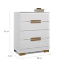 Ver imagem 3 de Cômoda 4 Gavetas com Corrediças Telescópicas Napoli Branco