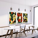 Ver imagem 2 de Quadro Decorativo Moldura Flores Tulipas Varanda Sala