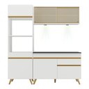 Ver imagem 7 de Armário de Cozinha Compacta 182cm com Leds Veneza Up Multimóveis V2020 Branco/Dourado