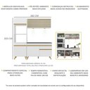 Ver imagem 4 de Armário de Cozinha Compacta 182cm com Leds Veneza Up Multimóveis V2020 Branco/Dourado