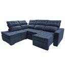 Ver imagem 7 de Sofá de Canto Esquerdo 2.65x2.30m Retrátil e Reclinável com Molas Ensacadas Cama inBox Nobre Azul