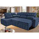 Ver imagem 1 de Sofá de Canto Esquerdo 2.65x2.30m Retrátil e Reclinável com Molas Ensacadas Cama inBox Nobre Azul