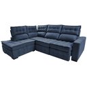Ver mais imagens de Sofá de Canto Esquerdo 2.65x2.30m Retrátil e Reclinável com Molas Ensacadas Cama inBox Nobre Azul