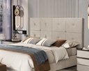 Ver imagem 1 de Painel Cama Box Suspenso Tokyo com Botão Casal 1,40 Cor Bege - JM Casa dos Móveis