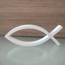 Ver imagem 1 de Estatueta Peixe - Decoração Imagem Religiosa, Artigo Casa, Enfeite de Mesa - Cor: Branco