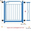 Ver imagem 2 de Portão Portãozinho 69cm Pet Portátil Dobrável Azul com Prolongador