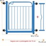 Portão Portãozinho 69cm Pet Portátil Dobrável Azul com Prolongador - 2