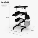 Ver imagem 7 de Carrinho Organizador Multiuso 2 Prateleiras Preto e Tampo com Rodinhas - Organização Mad.U