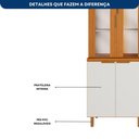 Ver imagem 5 de Conjunto Paneleiro, Aéreo e Balcão 80cm c/Tampo Bari - Freijo UV/Off Acetinado