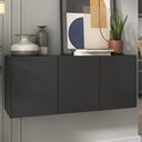 Ver imagem 2 de Aparador Buffet Suspenso 3 Portas Multimóveis Mp8001 Preto