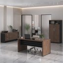 Ver imagem 4 de Conjunto Escritório 3 Peças Mesa 158cm Corp A06 Charuto-preto - Mpozenato