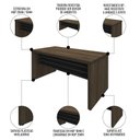 Ver imagem 2 de Conjunto Escritório 3 Peças Mesa 158cm Corp A06 Charuto-preto - Mpozenato