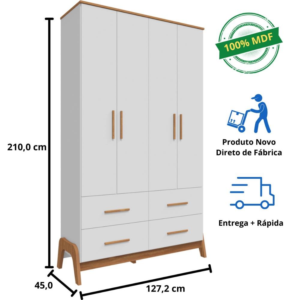 Quarto Bebê Completo Guarda Roupas Cômoda 1 Porta 100% Mdf - 9