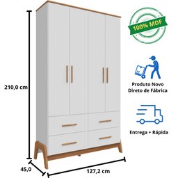 Quarto Bebê Completo Guarda Roupas Cômoda 1 Porta 100% Mdf - 10