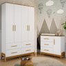 Quarto Bebê Completo Guarda Roupas Cômoda 1 Porta 100% Mdf - 1