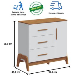 Quarto Bebê Completo Guarda Roupas Cômoda 1 Porta 100% Mdf - 7