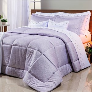 Edredom Super King 315x280cm Percal 200 Fios Lavendel Bernadete Casa