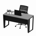 Ver imagem 4 de Mesa para Escritório Escrivaninha 1,35m Industrial sem Gavetas MDP 135cm Cinza Sagrado com Preto F5