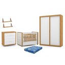 Ver imagem 4 de Dormitório Tutto 2 Portas, Cômoda, Berço Branco Soft/freijó com Capitonê, Colchão Physical e