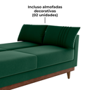 Ver imagem 7 de Sofa Cama 2 Lugares 203 Cm Veludo Maserati Verde Corino Whisk Milani Store