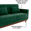 Ver imagem 5 de Sofa Cama 2 Lugares 203 Cm Veludo Maserati Verde Corino Whisk Milani Store