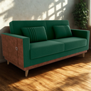Ver imagem 2 de Sofa Cama 2 Lugares 203 Cm Veludo Maserati Verde Corino Whisk Milani Store