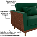 Ver imagem 6 de Sofa Cama 2 Lugares 203 Cm Veludo Maserati Verde Corino Whisk Milani Store