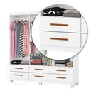 Ver imagem 5 de Guarda-roupa Solteiro Aria 6 Portas 6 Gavetas com Pés Branco - Pnr Móveis