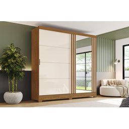 G. Roupa 2 Pts. Desliz. C/ Espelho Nature/offwhite B352 - Briz - 1