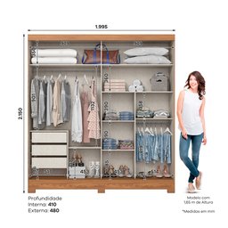 G. Roupa 2 Pts. Desliz. C/ Espelho Nature/offwhite B352 - Briz - 4