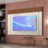 Painel Ripado De TV Para Sala Até 70 Polegadas Off White Marrom Meridian Shop JM - 1