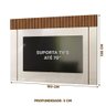 Painel Ripado De TV Para Sala Até 70 Polegadas Off White Marrom Meridian Shop JM - 4