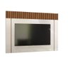 Painel Ripado De TV Para Sala Até 70 Polegadas Off White Marrom Meridian Shop JM - 2