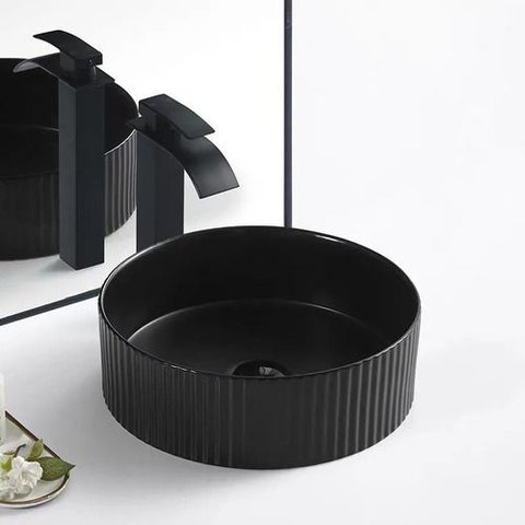 Cuba Evier Redonda Black Matte Preto Fosco Frisada