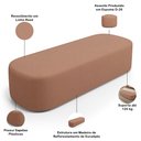 Ver imagem 5 de Cabeceira Cama Box Casal 195cm Lanna com Puff Recamier Doha W01 Linho Rosê - Lyam Decor
