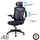 Ver imagem 5 de Cadeira Escritório Presidente Ergonômica Gogo Premium Chair Go200 Original Luxo - Preta