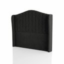 Ver imagem 4 de Cabeceira para Cama Box Estofada Zoe Decorativa Moderna Curva Solteiro 90 Cm Boucle Preto