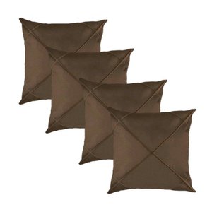 Kit 4 Capas para Almofada Drapeada em Veludo Quadrada 60x60 Várias Cores Cor:marrom Camurça