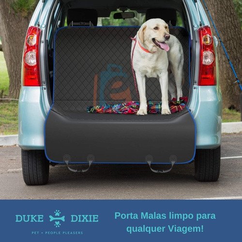 Kit Capa Pet Protetor Banco Traseiro Azul e Luva Tira Pelo Cão Duke e Dixie - 4