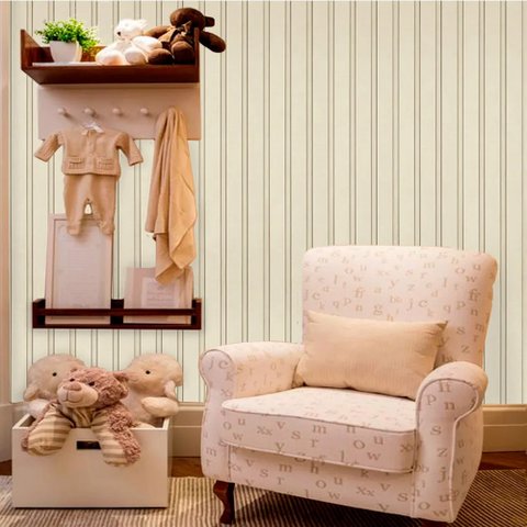 Papel de Parede Madeira Ripada MDF Clean - Várias Cores - Brilho do Luar